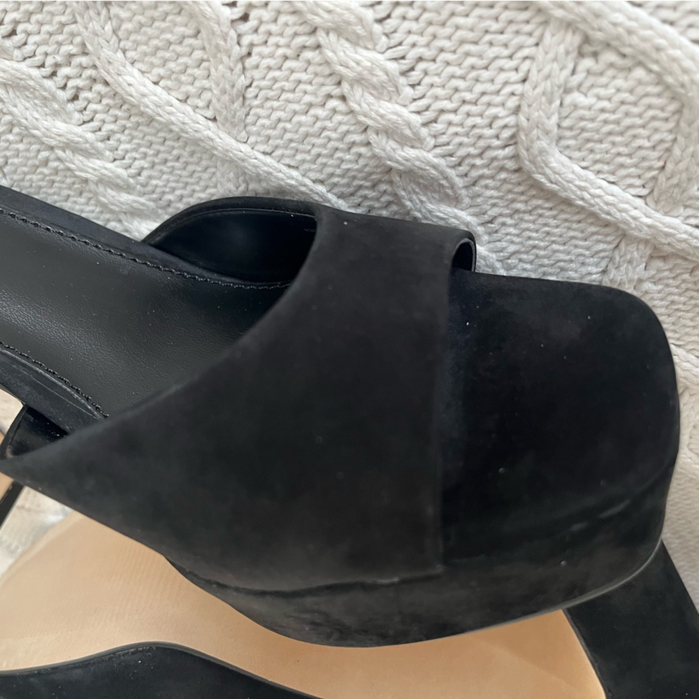 Steve Madden Black Suede Women's 5 inch  Heels Adjustable Ankle Sz 9 - Picture 10 of 16